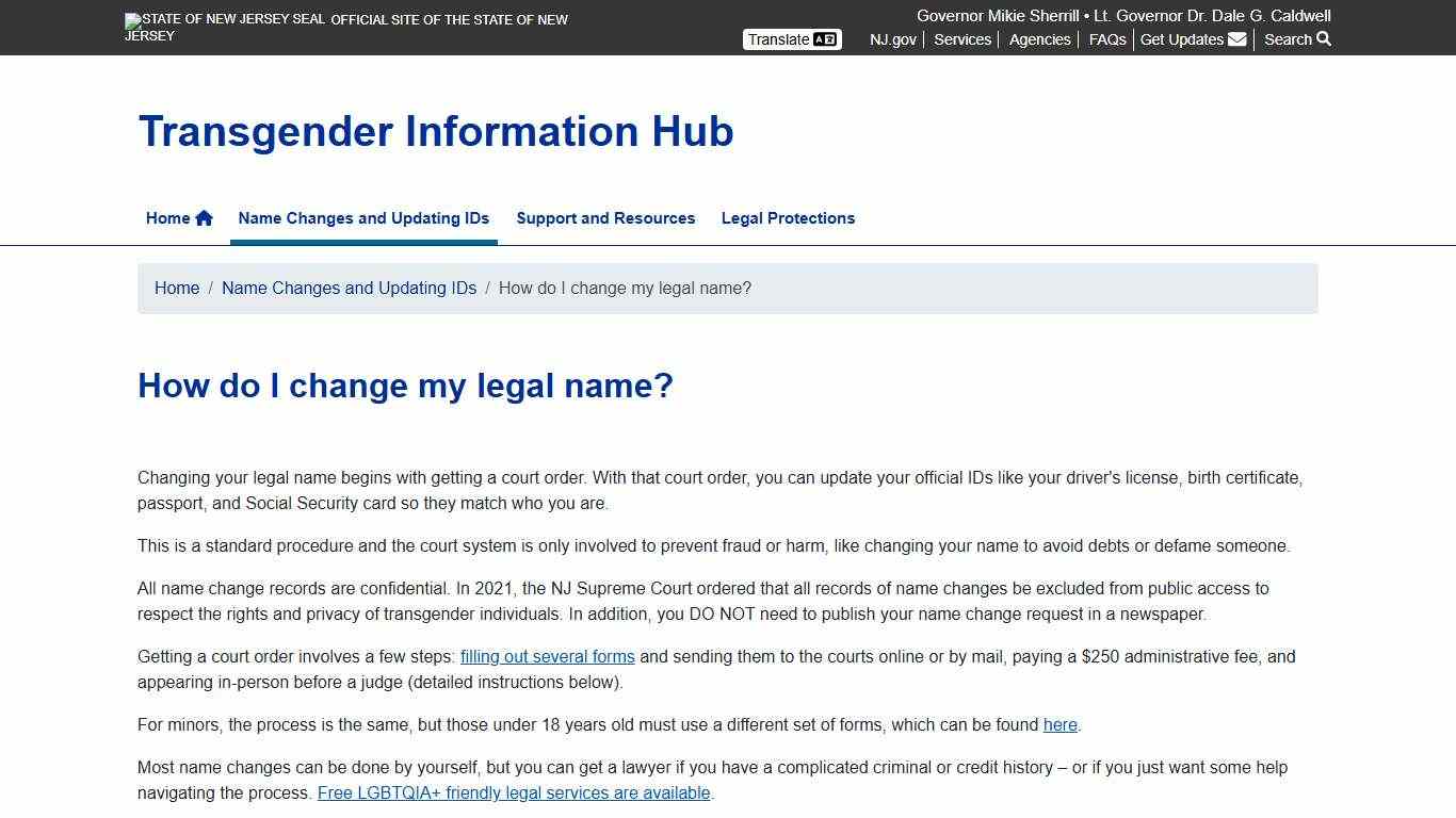 How do I change my legal name?