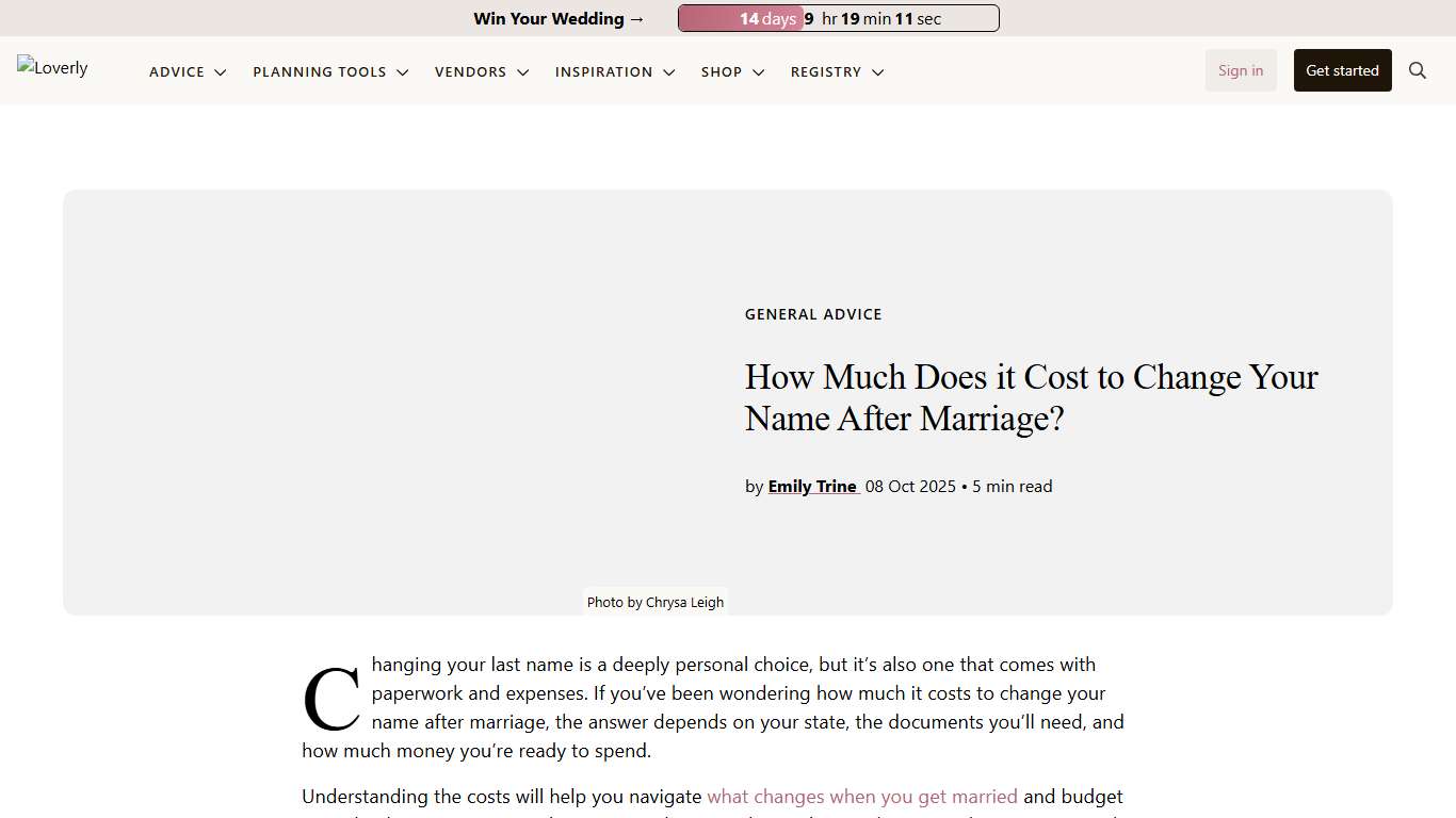 How Much Does it Cost to Change Your Name After Marriage?